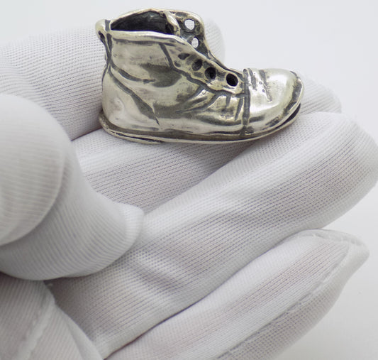 Vintage Italian Handmade Genuine Silver .800 Old Boot RARE Figurine Miniature