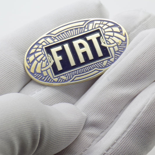 Vintage Italian Handmade Silver FIAT Car Logo Rare Plaque 800 Milan 1940s 1950s