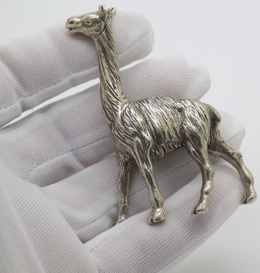 Vintage Italian Handmade Genuine Silver Llama Lama RARE Figurine Miniature