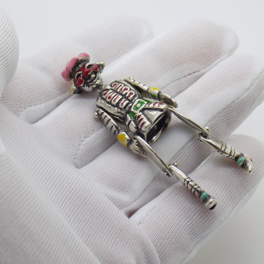 Vintage Italian Handmade Genuine Silver 800 Marionette Commedia dell'Arte Puppet