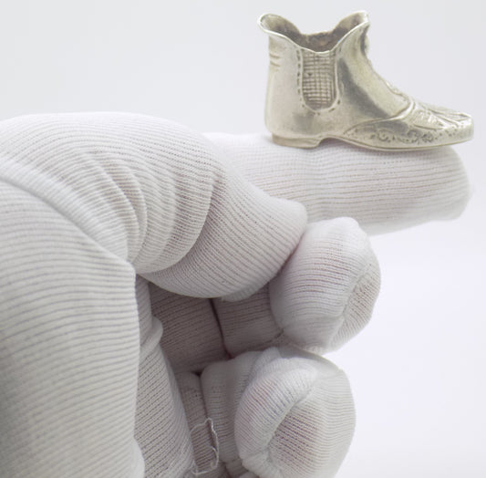 Vintage Italian 800 Silver Renaissance Shoe Figurine 1970s 1980s Novara