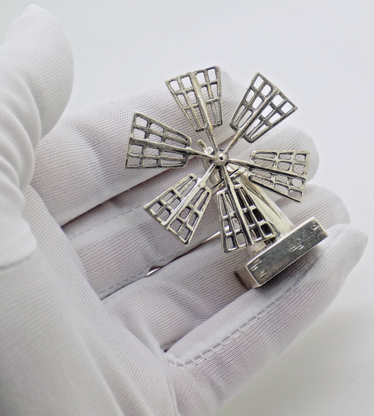 Vintage Italian Handmade Sterling Silver 925 RARE Sicilian Salt Mill Figurine