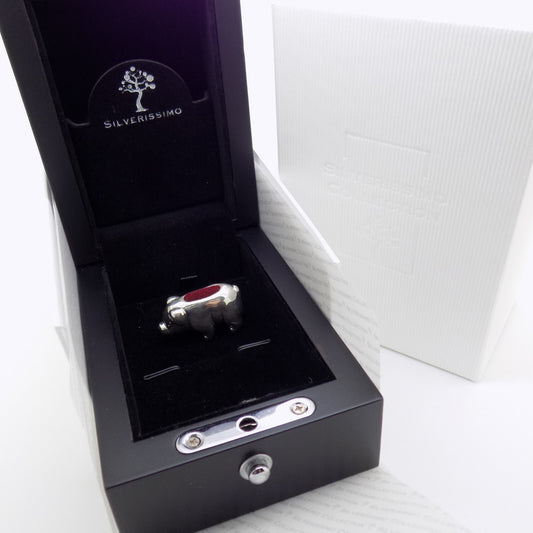 Sterling Silver 925 Victoria Era Style Piggy Pig Pin Cushion Figurine w/t Box