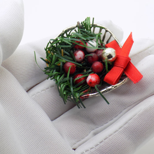 Vintage Italian Handmade Genuine Silver Christmas Decoration Dollhouse Miniature