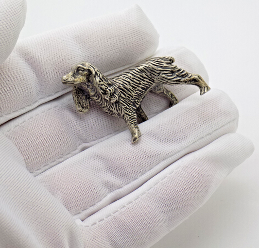 Vintage Italian Handmade Genuine Silver 1950s Dog RARE Large Figurine