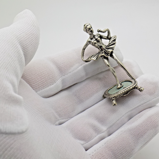 Vintage Italian Silver 800 Ballerina Figurine Miniature 1980s Handcrafted, 17g