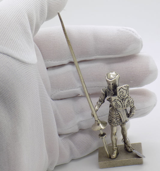 Vintage Italian Handmade Genuine Silver Rare Medieval Knight UNO-A-ERRE Figurine