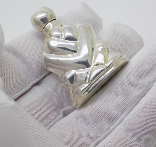 Vintage Italian Handmade Sterling Silver 925 Decorative Mini Perfume Bottle