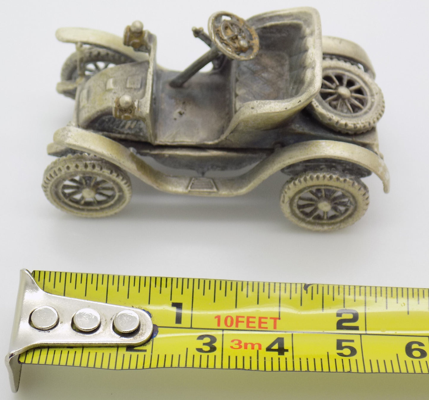 Vintage Italian Handmade Genuine Silver RARE Isotta Fraschini 1902 Car Figurine