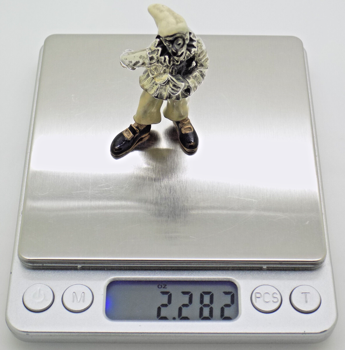 Vintage Italian Handmade Genuine Silver & Brass RARE Pulcinella ANGINI Figurine