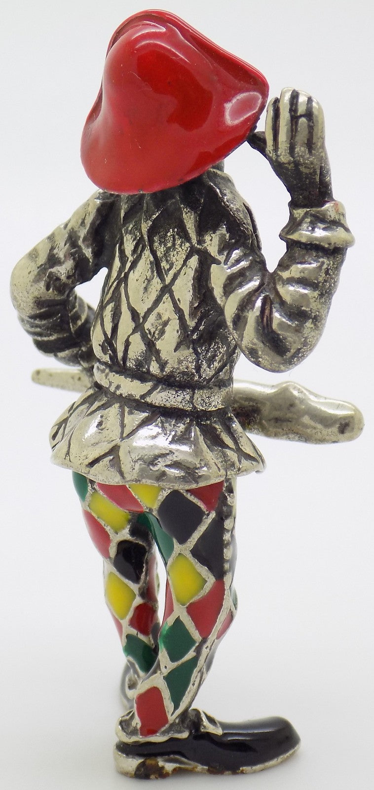 Vintage Italian Sterling Silver 925 Harlequin Angini Figurine Commedia dell'Arte