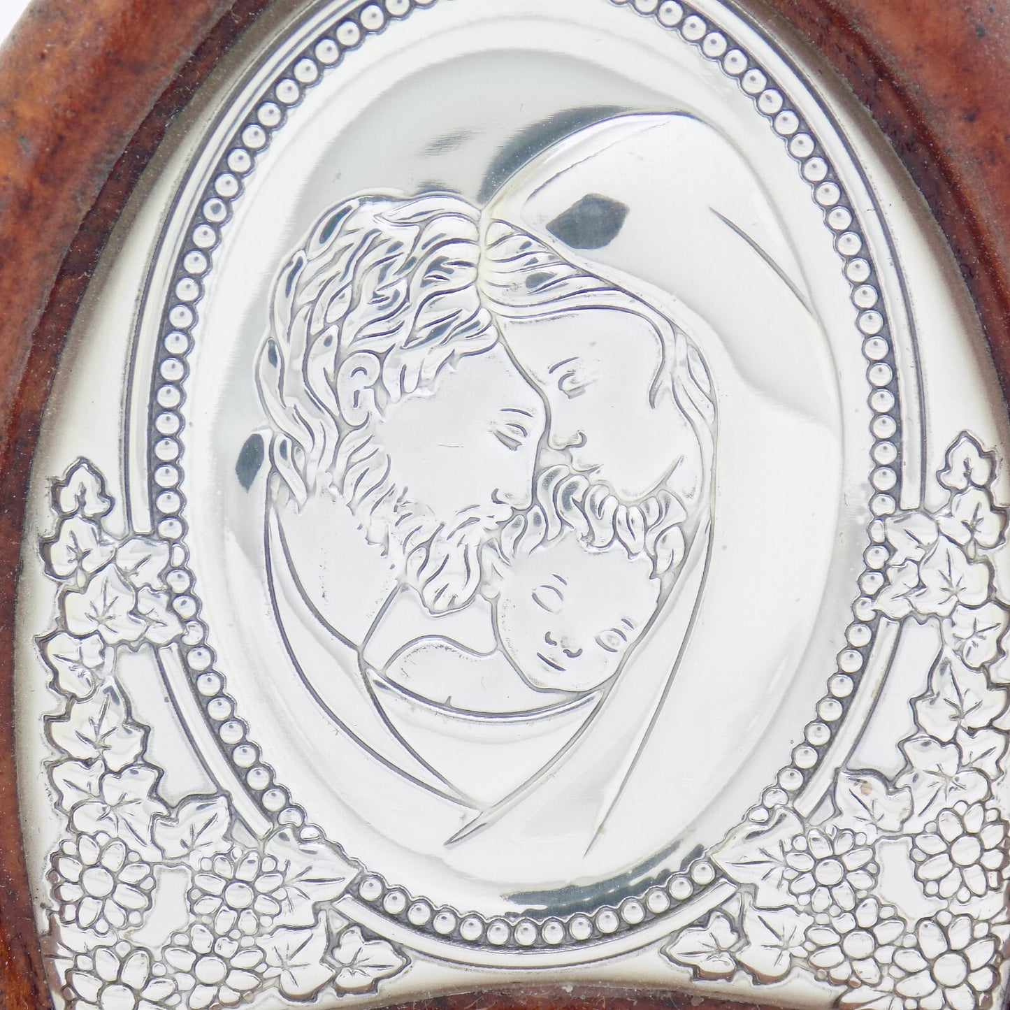 Vintage Italian Handmade Silver Lamina Sheet Holy Family Sacred Icon