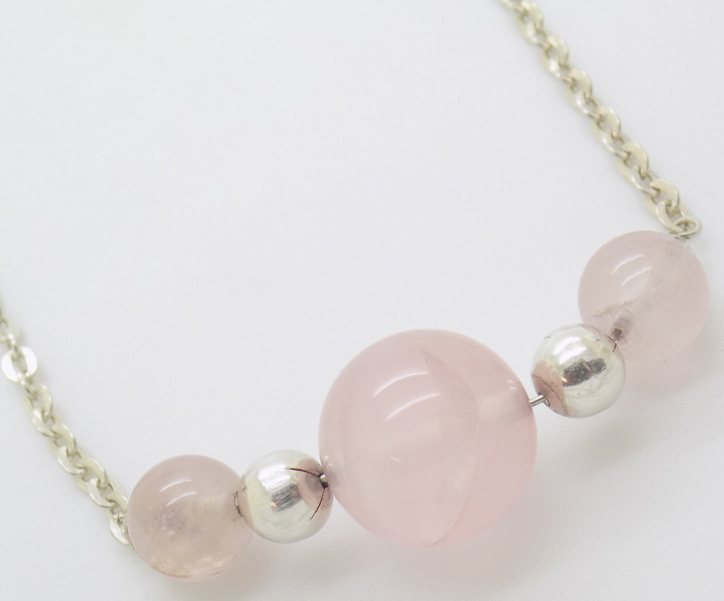 Vintage Italian Handmade Sterling Silver 925 Necklace with Pink Stones