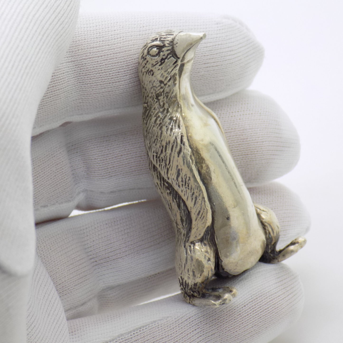 LARGE Vintage Italian Silver RARE Penguin Figurine 800 Handmade Tuscany 1960s