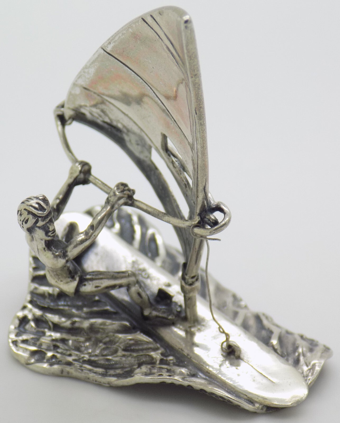 Vintage Italian Handmade Sterling Silver 925 Windsurf & Wave Detailed Figurine