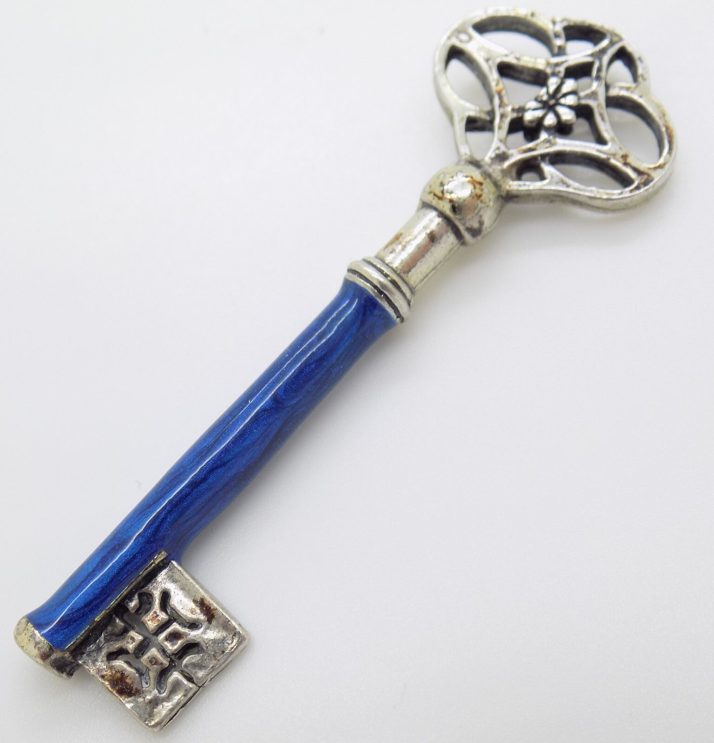 Vintage Italian Handmade Genuine Silver "Loves me, Loves me not" LIFE SIZE Key