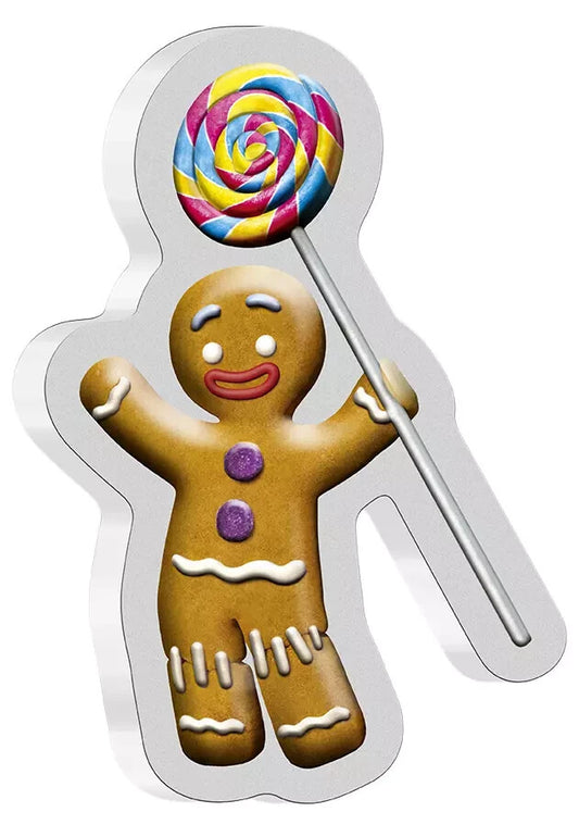 2021 Niue $2 E.T. Shrek Gingy Cookie 1oz 999% Pure Silver Shaped Coin #0015