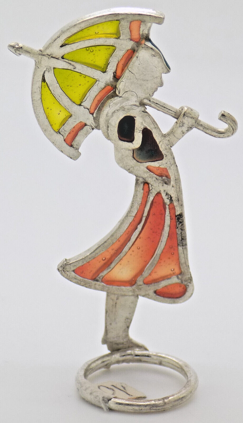 Vintage Italian Handmade Genuine Silver Girl & Luggage Shaped Pill Box Figurines