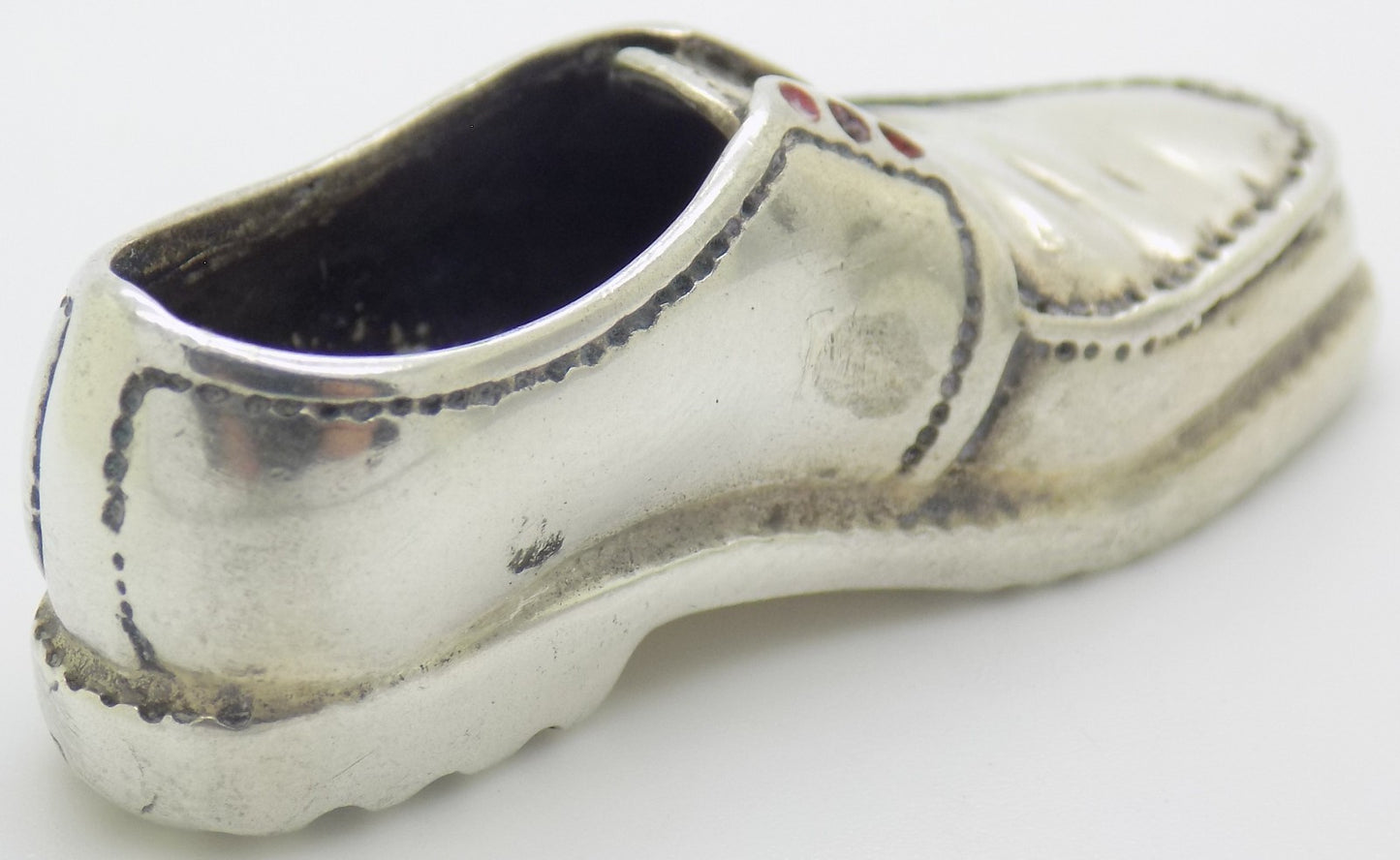 Vintage Italian Handmade Genuine Silver 800 Men’s Shoe Dollhouse Miniature