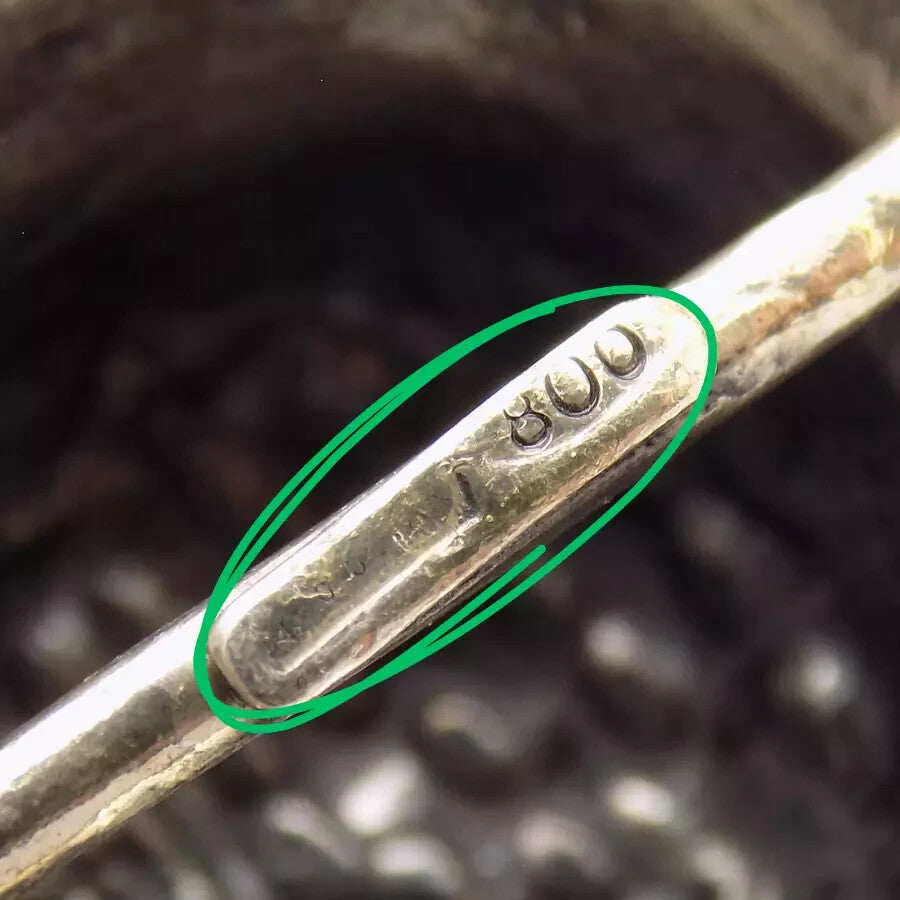 Vintage Italian Handmade Genuine Silver .800 Top Hat & Stick Figurine Miniature