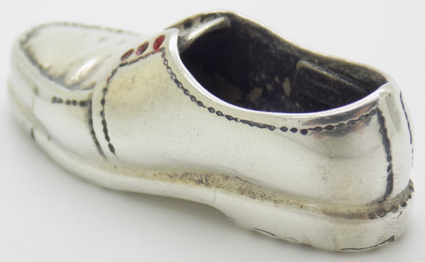 Vintage Italian Handmade Genuine Silver 800 Men’s Shoe Dollhouse Miniature