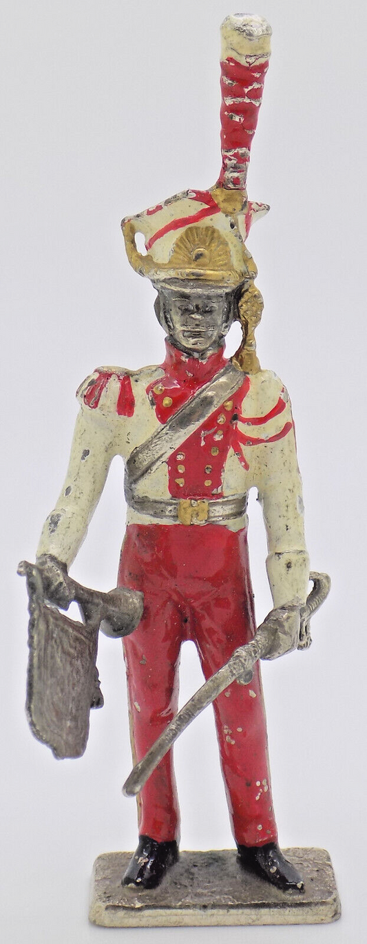 Vintage Italian Silver Military Trooper Rare Figurine Novara 1960s 1970s