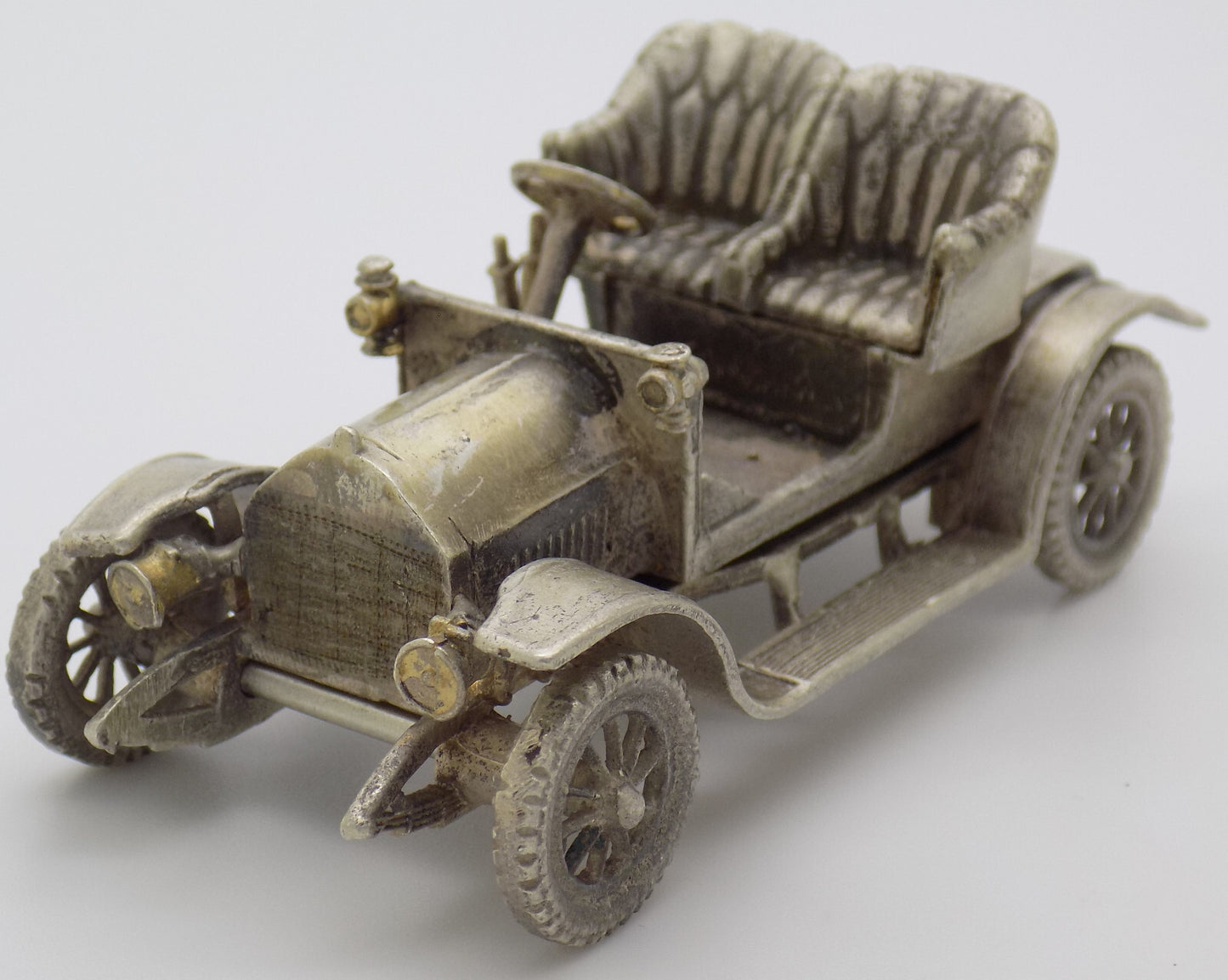 Vintage Italian Silver 800 Opel Coupe 1909 Figurine Handcrafted 1960s 1970s