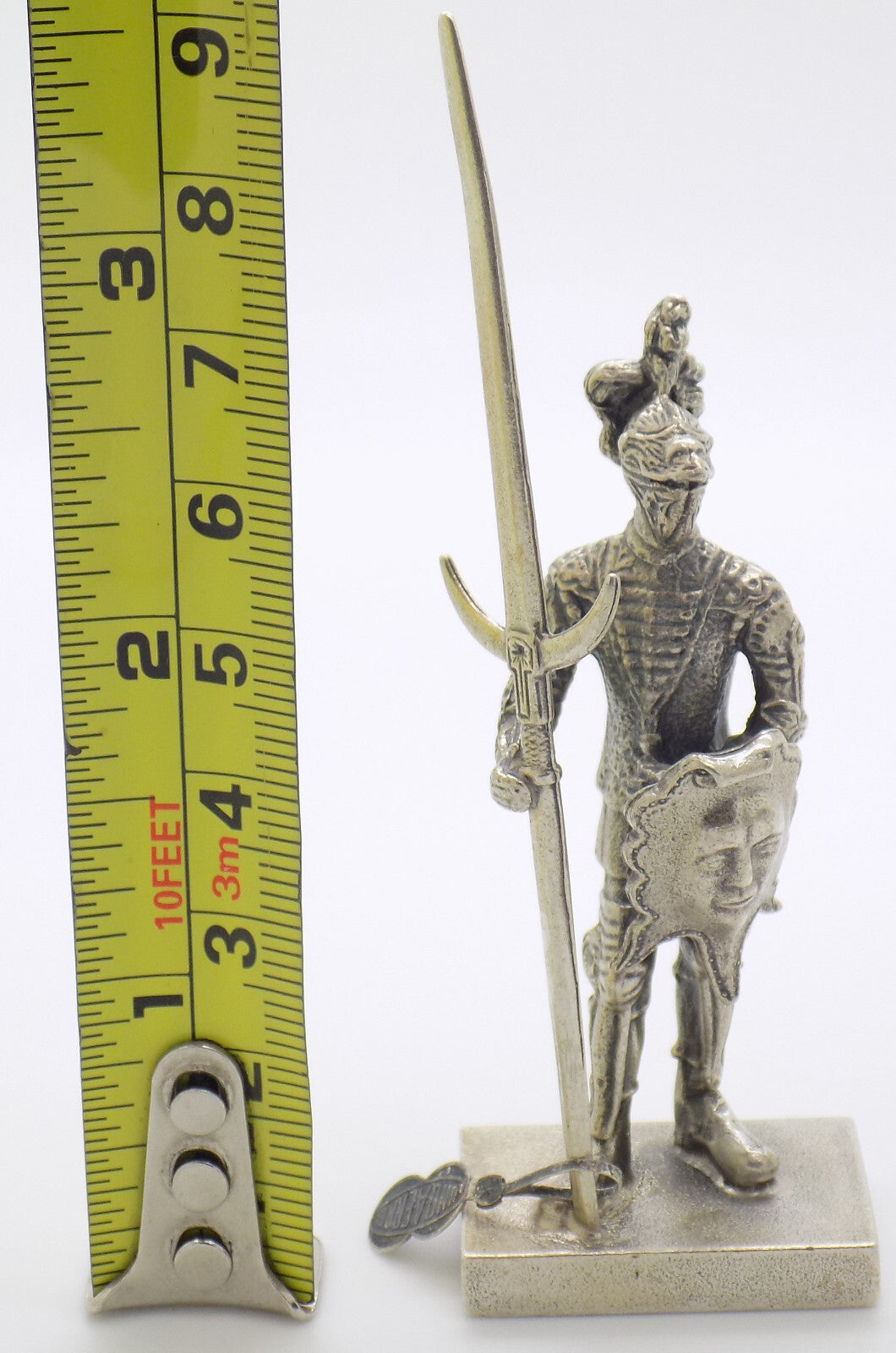 Vintage Italian Handmade Genuine Silver Shield & Halberd Knight Rare UNO-A-ERRE