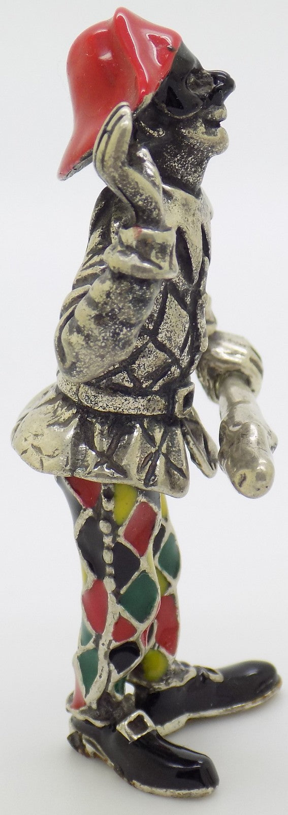 Vintage Italian Sterling Silver 925 Harlequin Angini Figurine Commedia dell'Arte