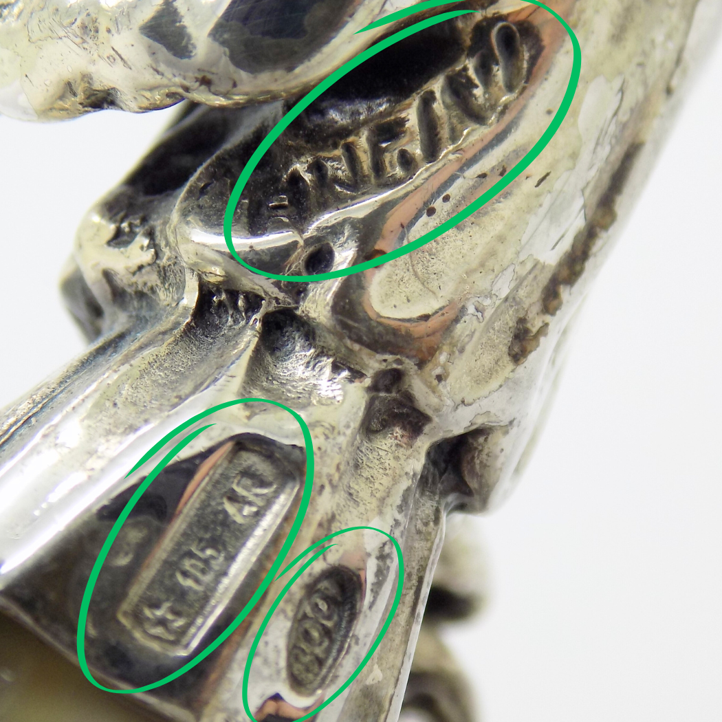 Vintage Italian Handmade Genuine Silver & Brass RARE Pulcinella ANGINI Figurine