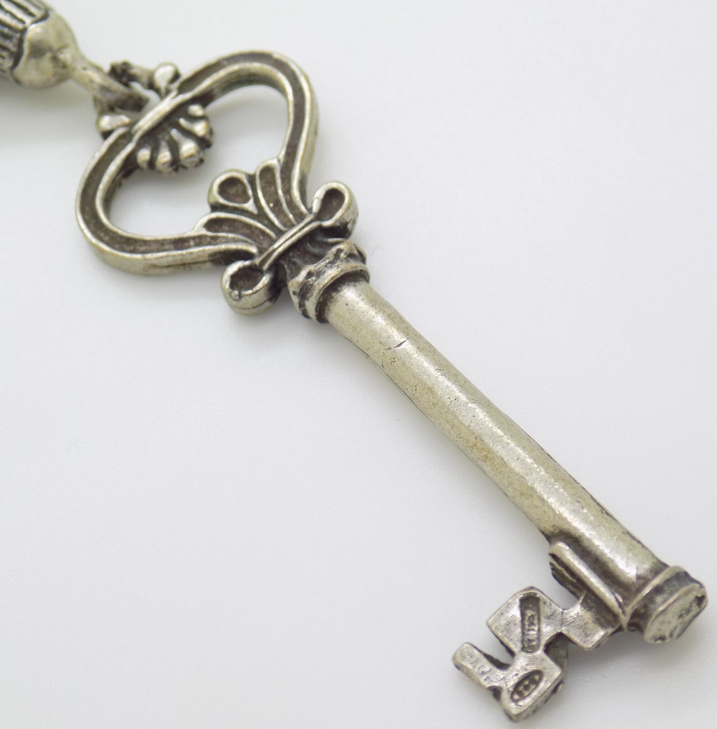 Vintage Italian Handmade Genuine Silver 800 Secret Key Drawer LIFE SIZE & Tassel