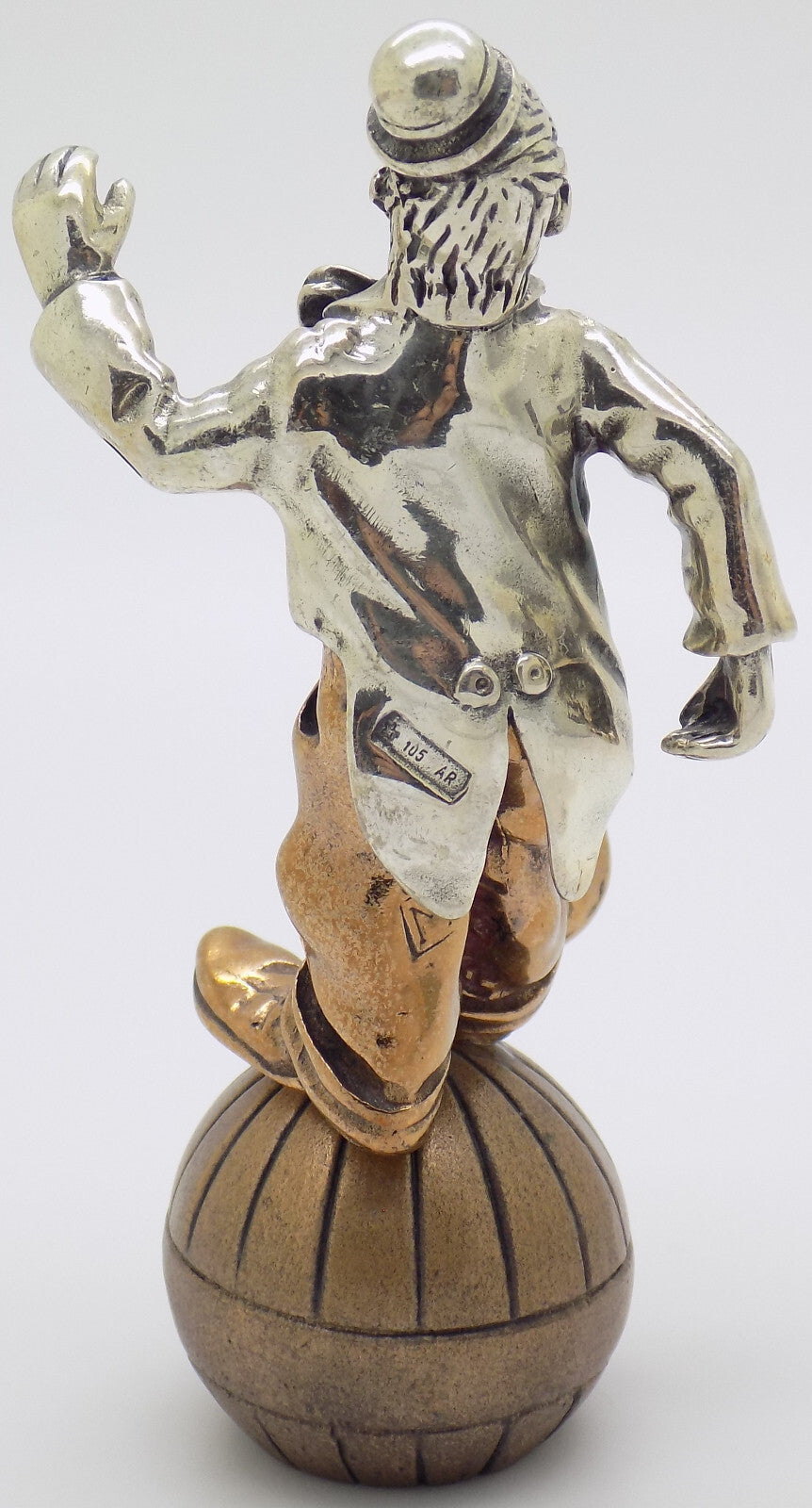 Vintage Italian Handmade Genuine Silver & Brass Balancing Clown Angini Figurine