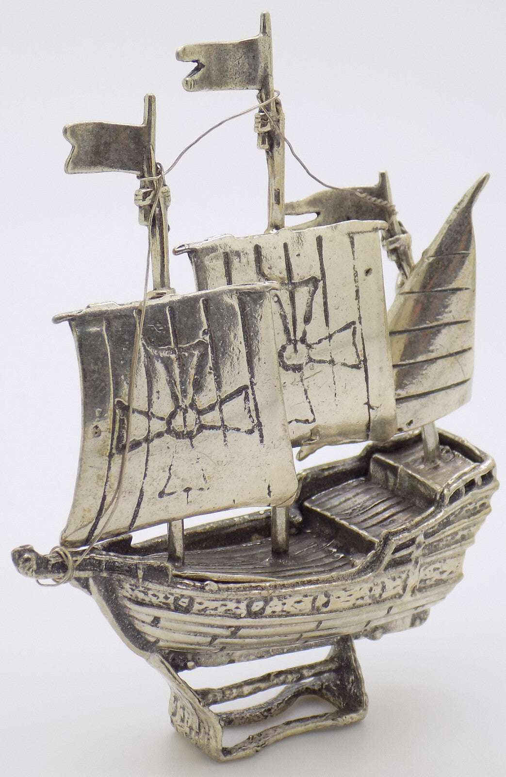 Vintage Italian Handmade Genuine Silver Galleon Ship 800 LARGE Detailed Figurine