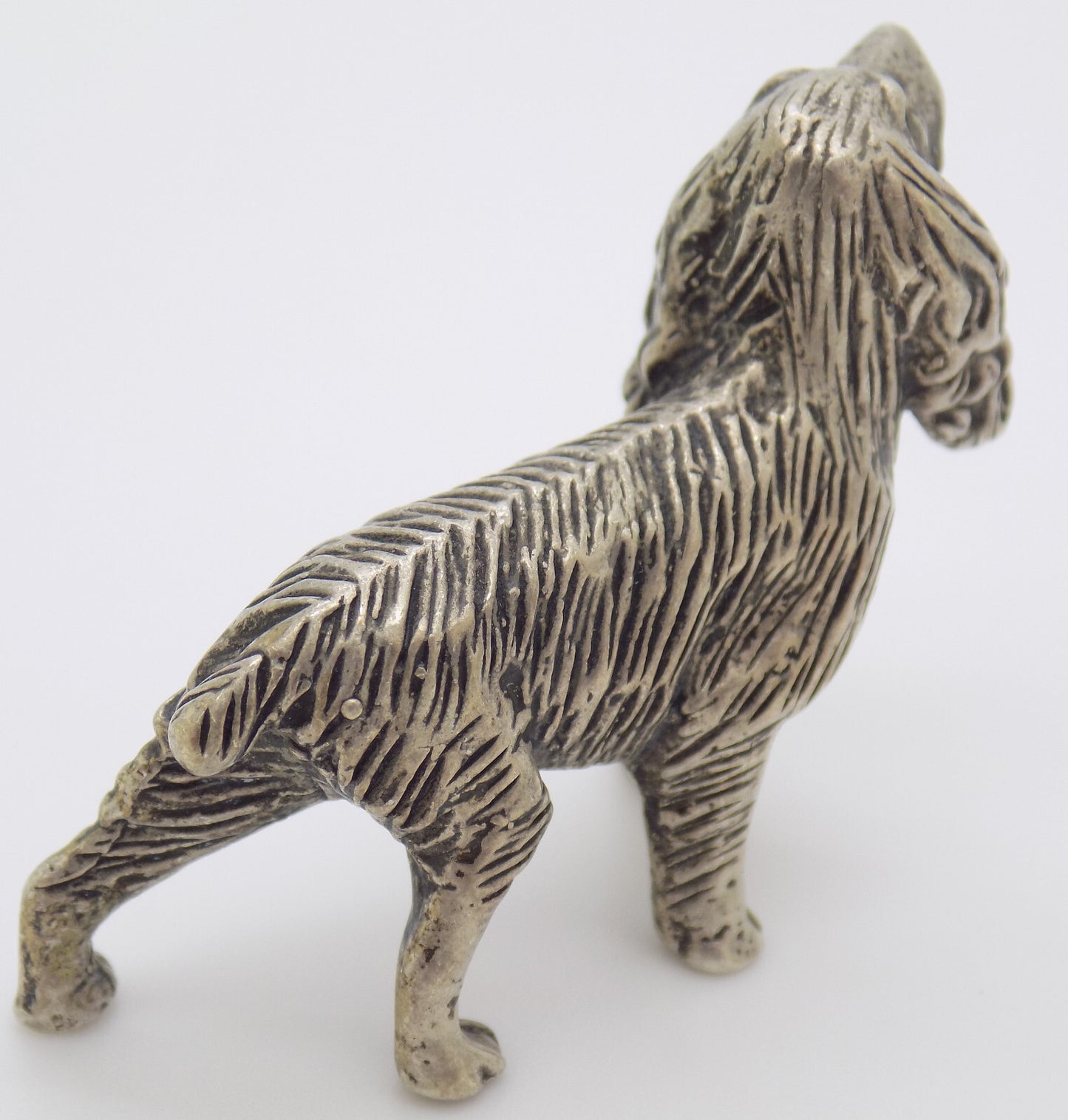 Vintage Italian Handmade Genuine Silver 1950s Dog RARE Large Figurine