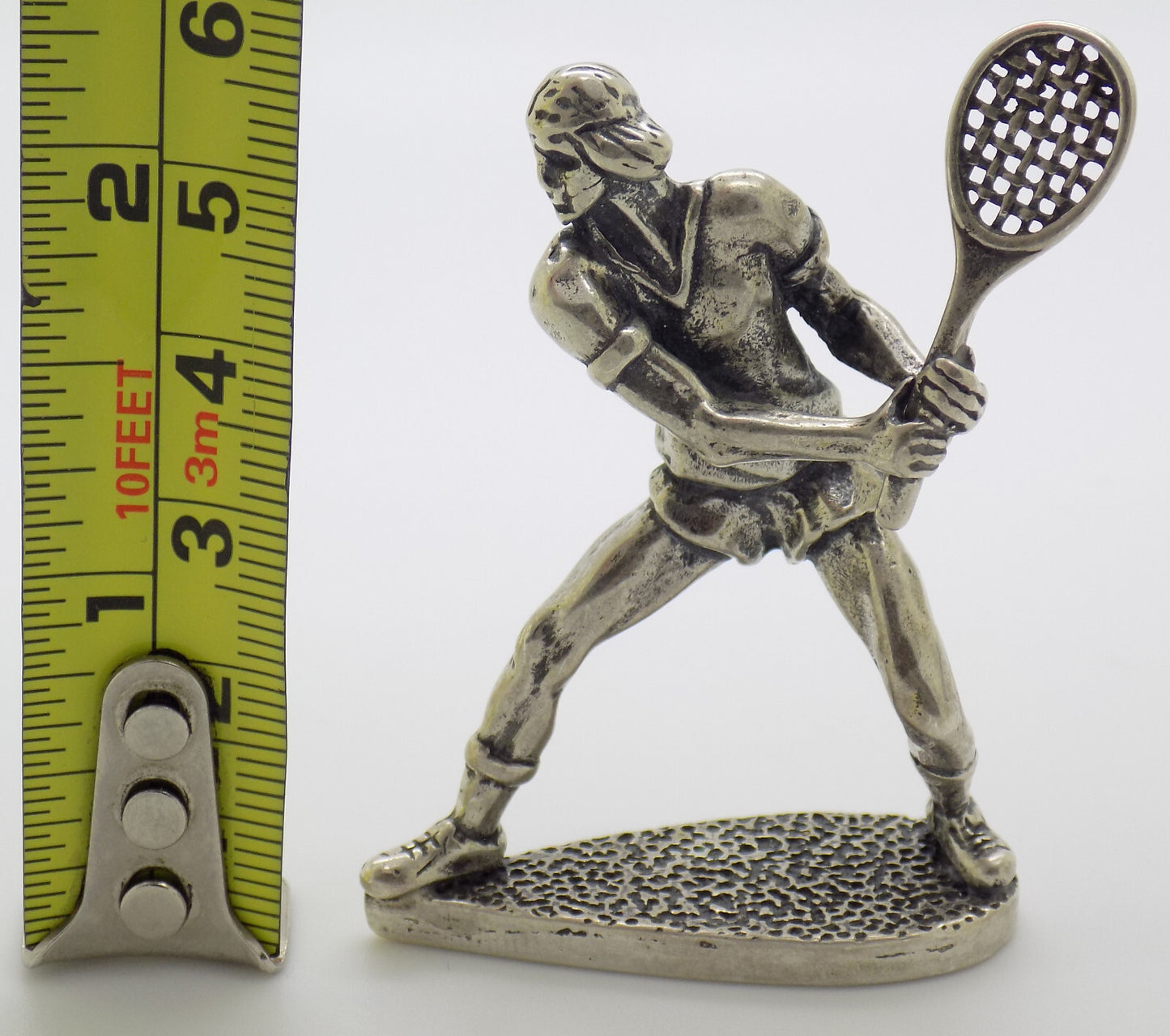 Vintage Italian Handmade Genuine Silver .800 RARE & Large Tennis Player Figurine