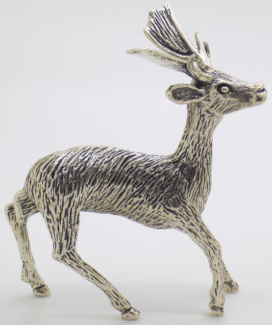 Vintage Italian Handmade Genuine Silver .800 RARE Deer Figurine Detailed Statue