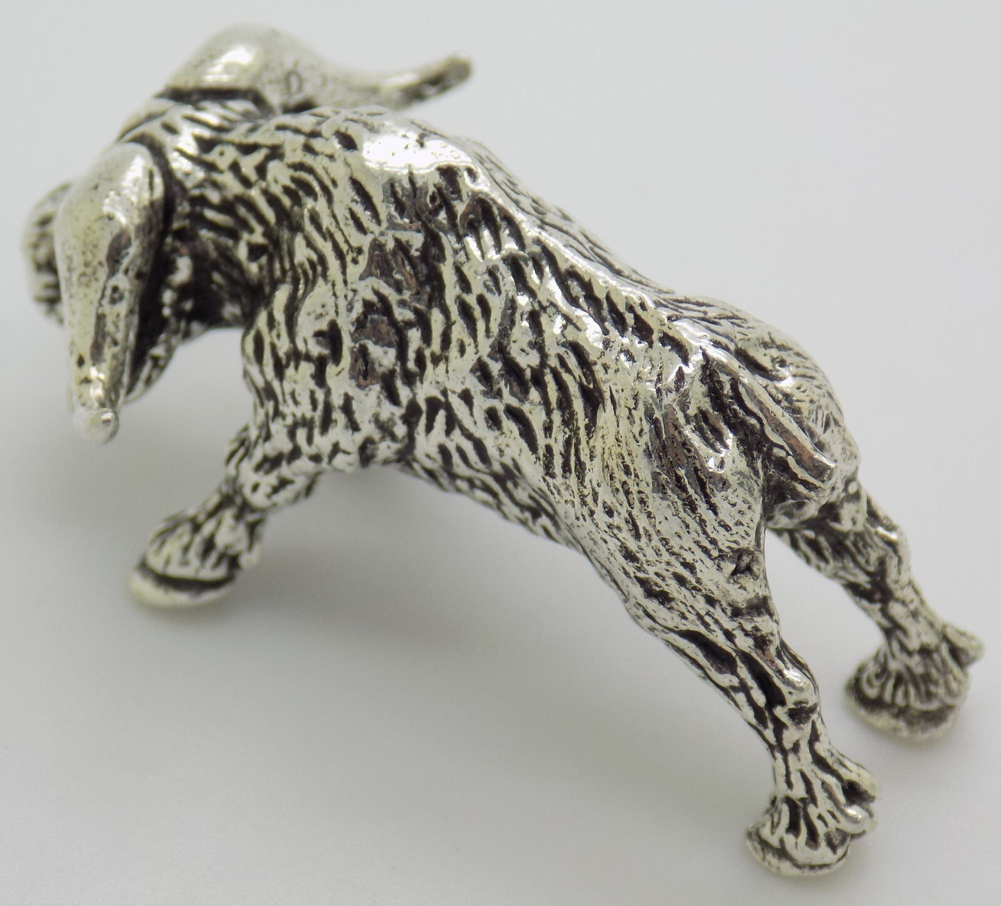 Vintage Italian Handmade Genuine Silver .800 Buffalo Detailed Figurine Statue