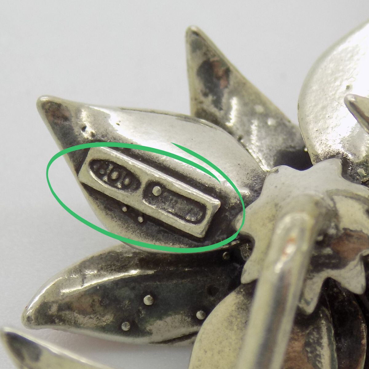 1 x Vintage Italian 800 Silver Poinsettia Flower Figurine Christmas Miniature