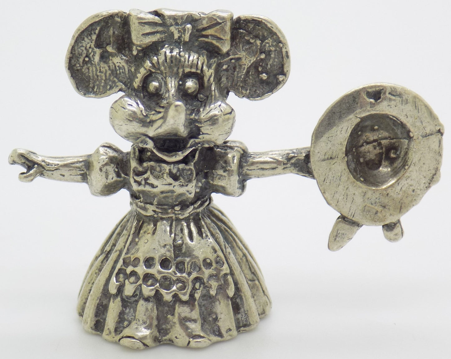 Vintage Italian Handmade Silver 800 RARE Country Cartoon Mouse Figurine Miniatur