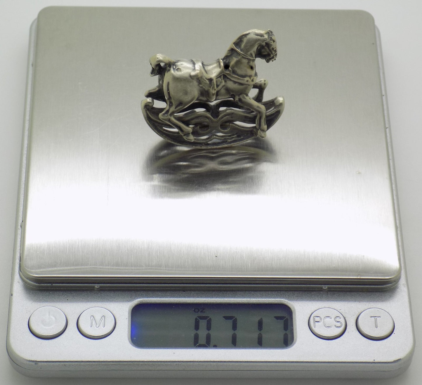 Vintage Handmade Italian Genuine Silver 800 Rocking Horse Figurine Miniature