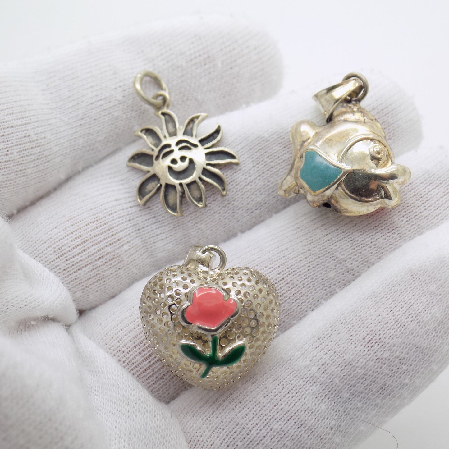 11 x Vintage Italian Handmade Genuine Silver 925/800 Pendant Collection JOB LOT