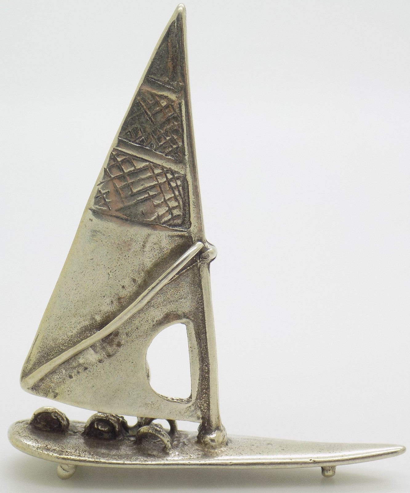Vintage Italian Genuine Silver 800 Windsurf Large Miniature Figurine