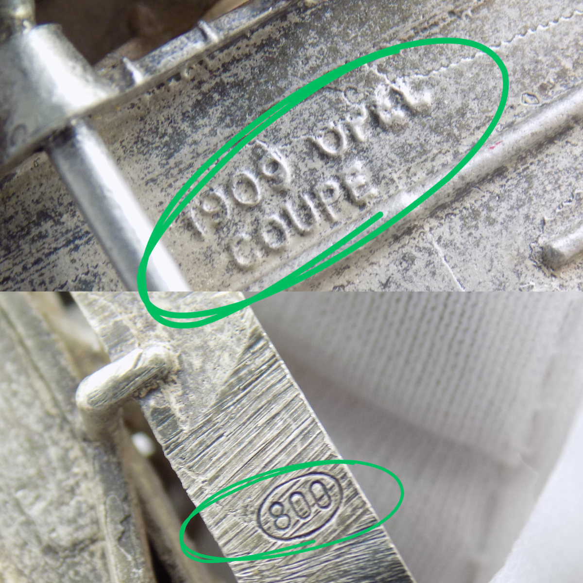 Vintage Italian Silver 800 Opel Coupe 1909 Figurine Handcrafted 1960s 1970s