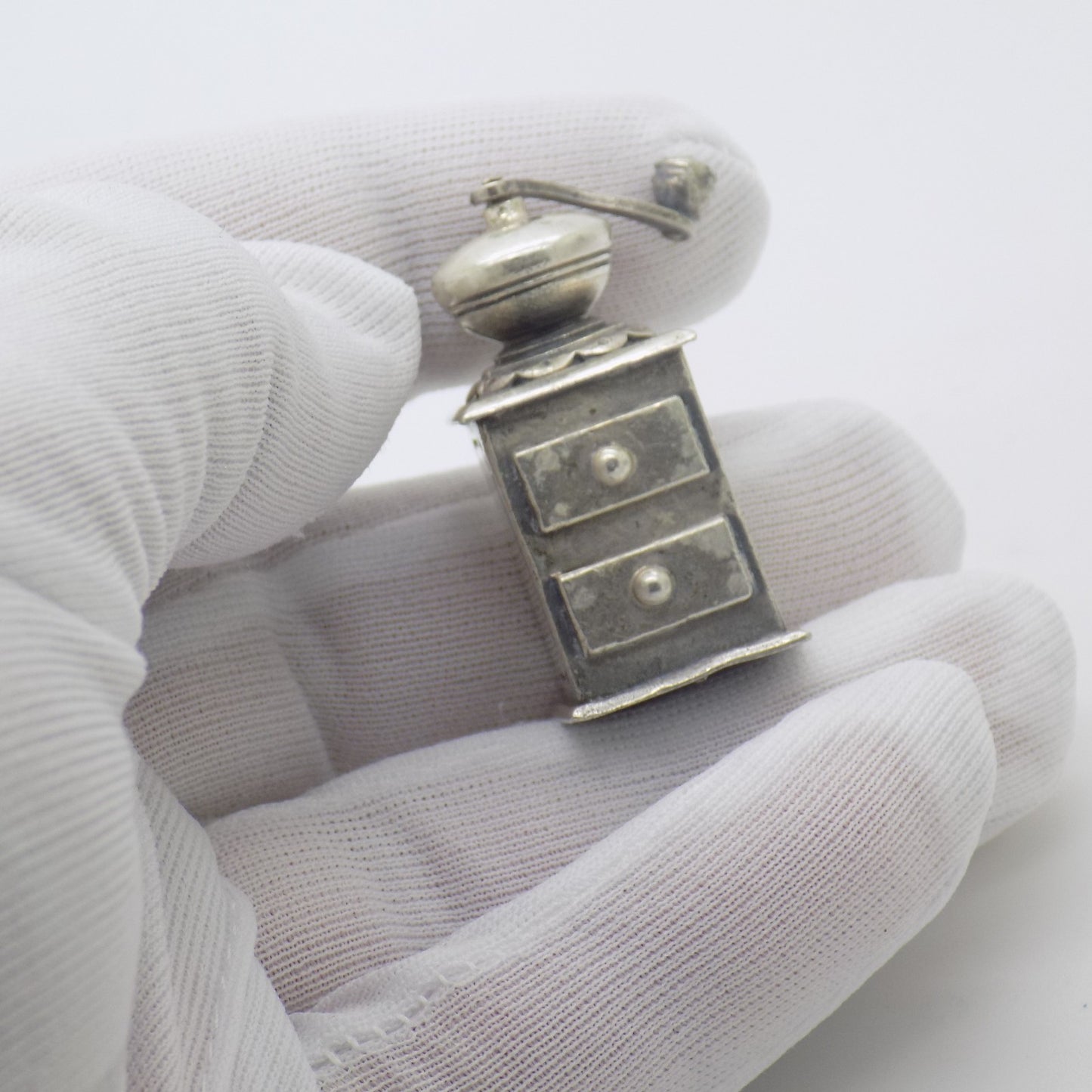 Vintage Italian 800 Silver Raspini Grinder Miniature Dollhouse Arezzo