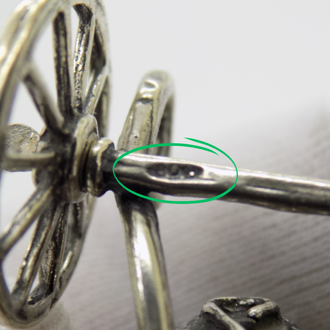 Vintage Italian Handmade Genuine Silver 800 Royal Carriage w/t 2 Horses Figurine