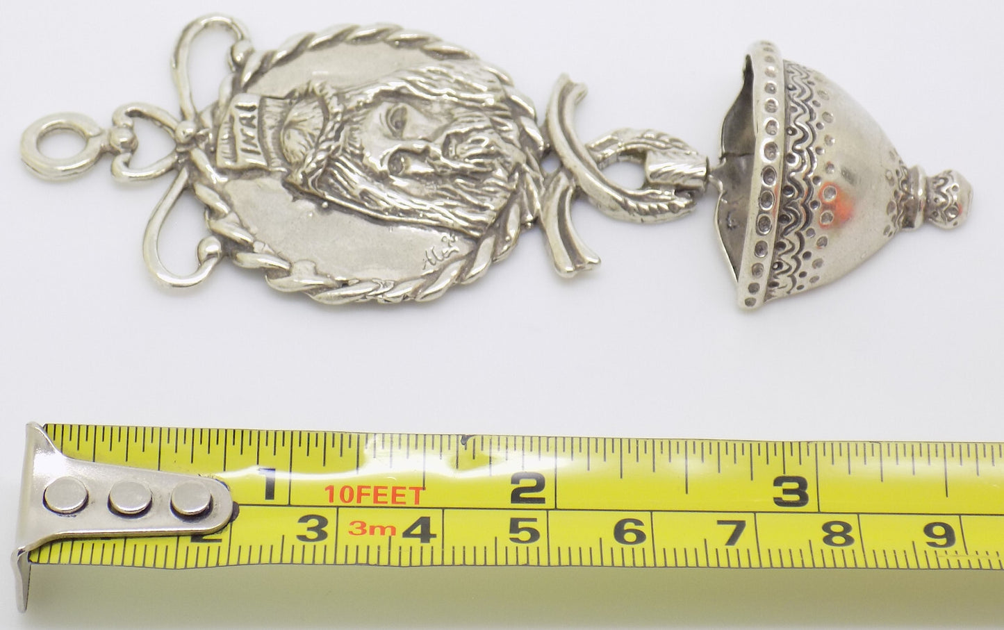 Vintage Italian Handmade Genuine Silver Jesus Christ Mini Holy Water Fountain