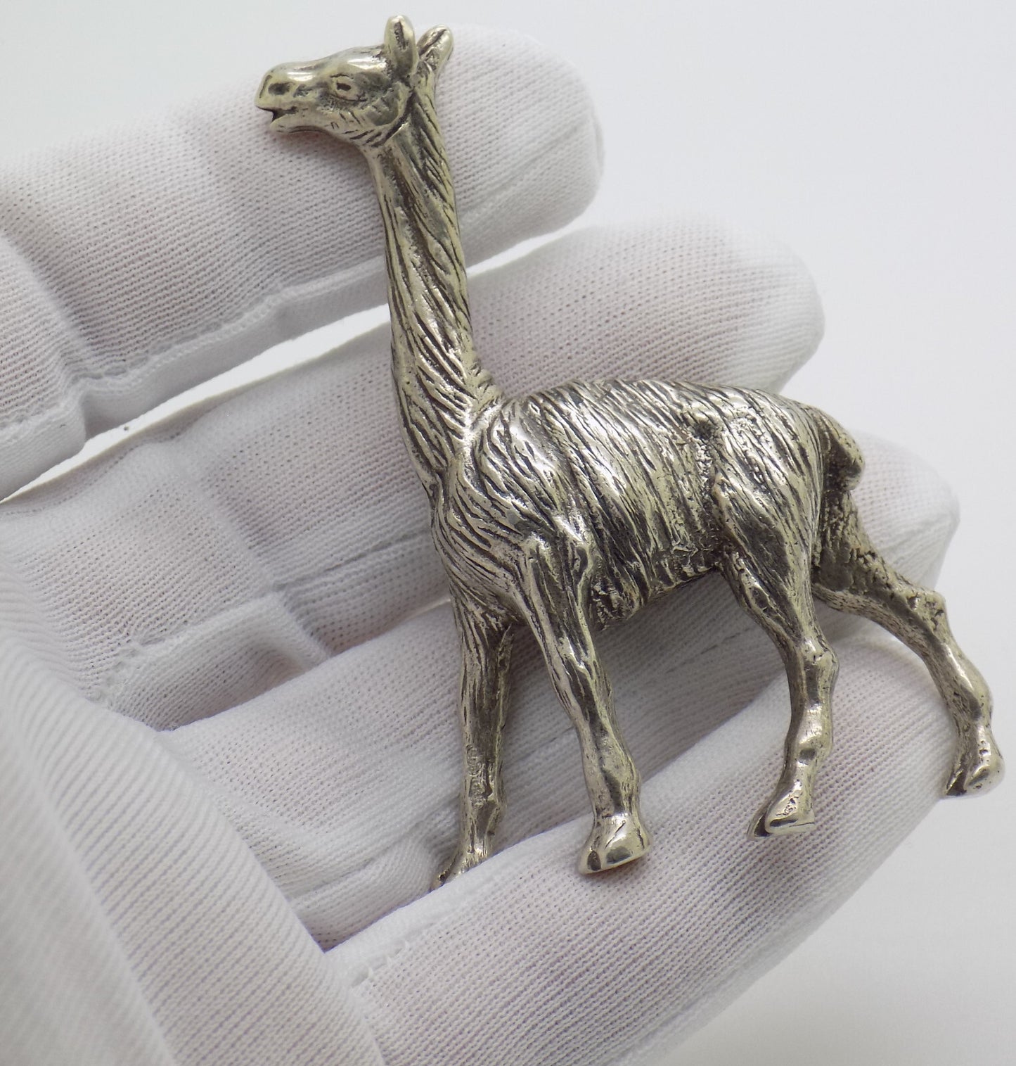 Vintage Italian Handmade Genuine Silver Llama Lama RARE Figurine Miniature