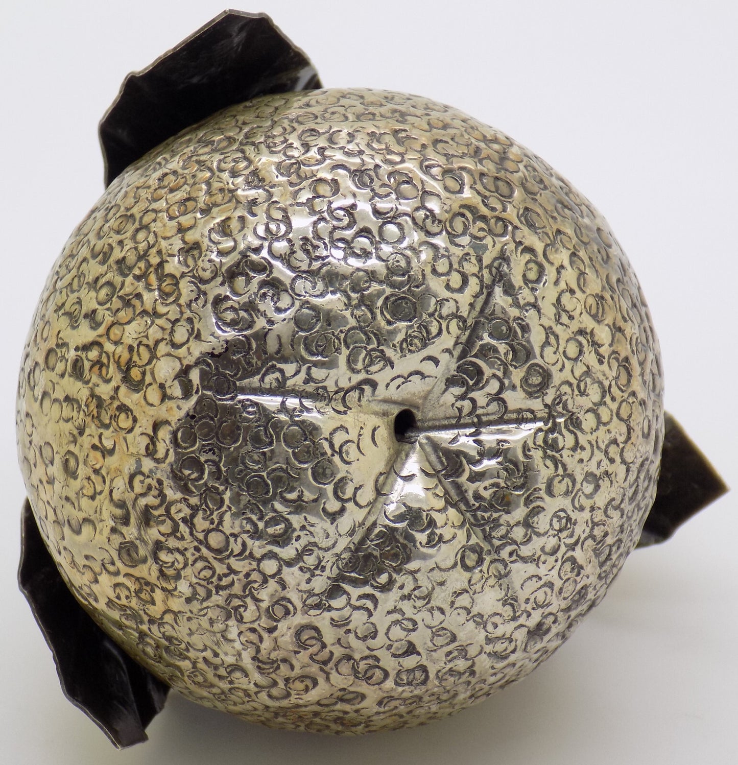 Vintage Italian Handmade Genuine Silver Mandarin/Tangerine Christmas Ornament