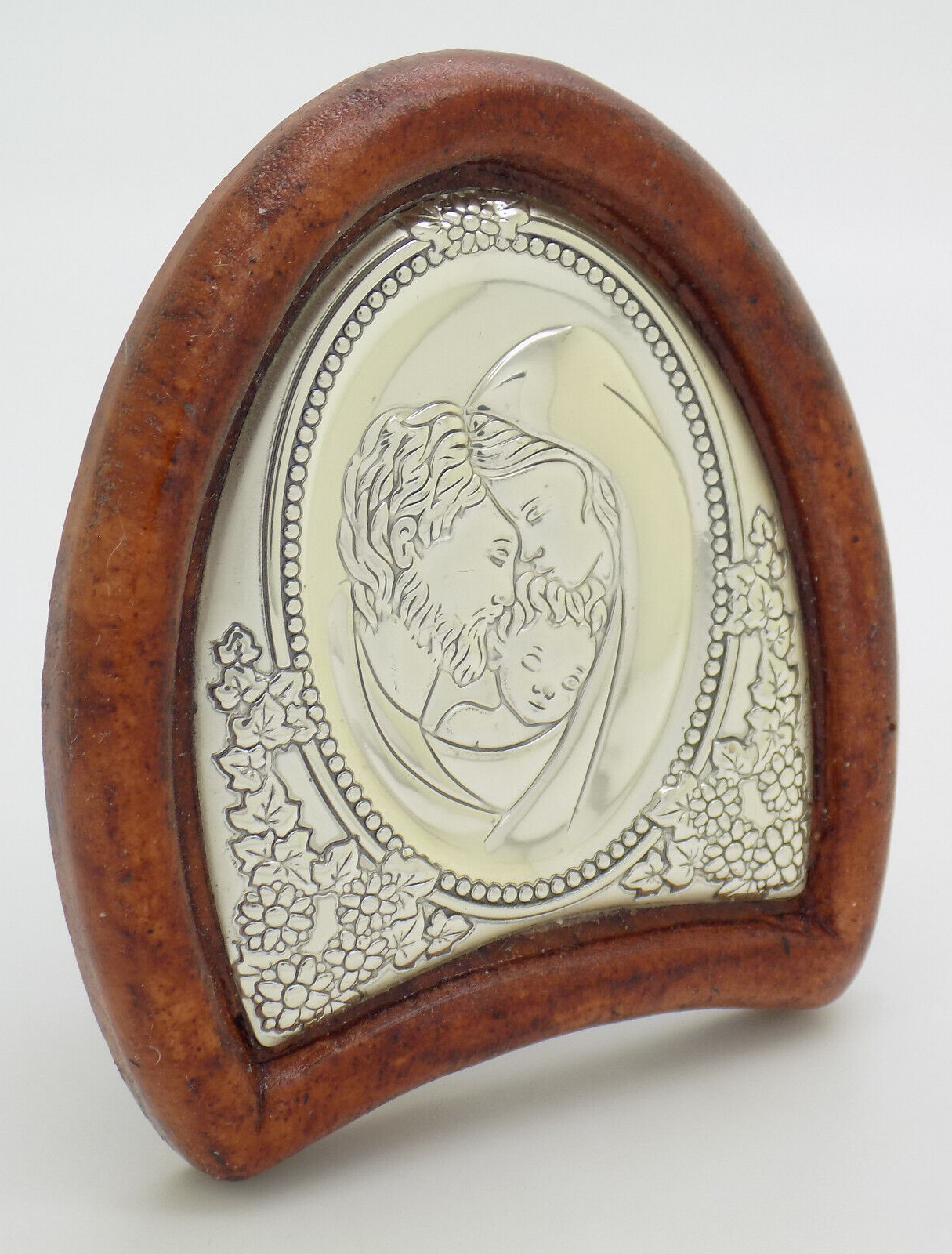 Vintage Italian Handmade Silver Lamina Sheet Holy Family Sacred Icon