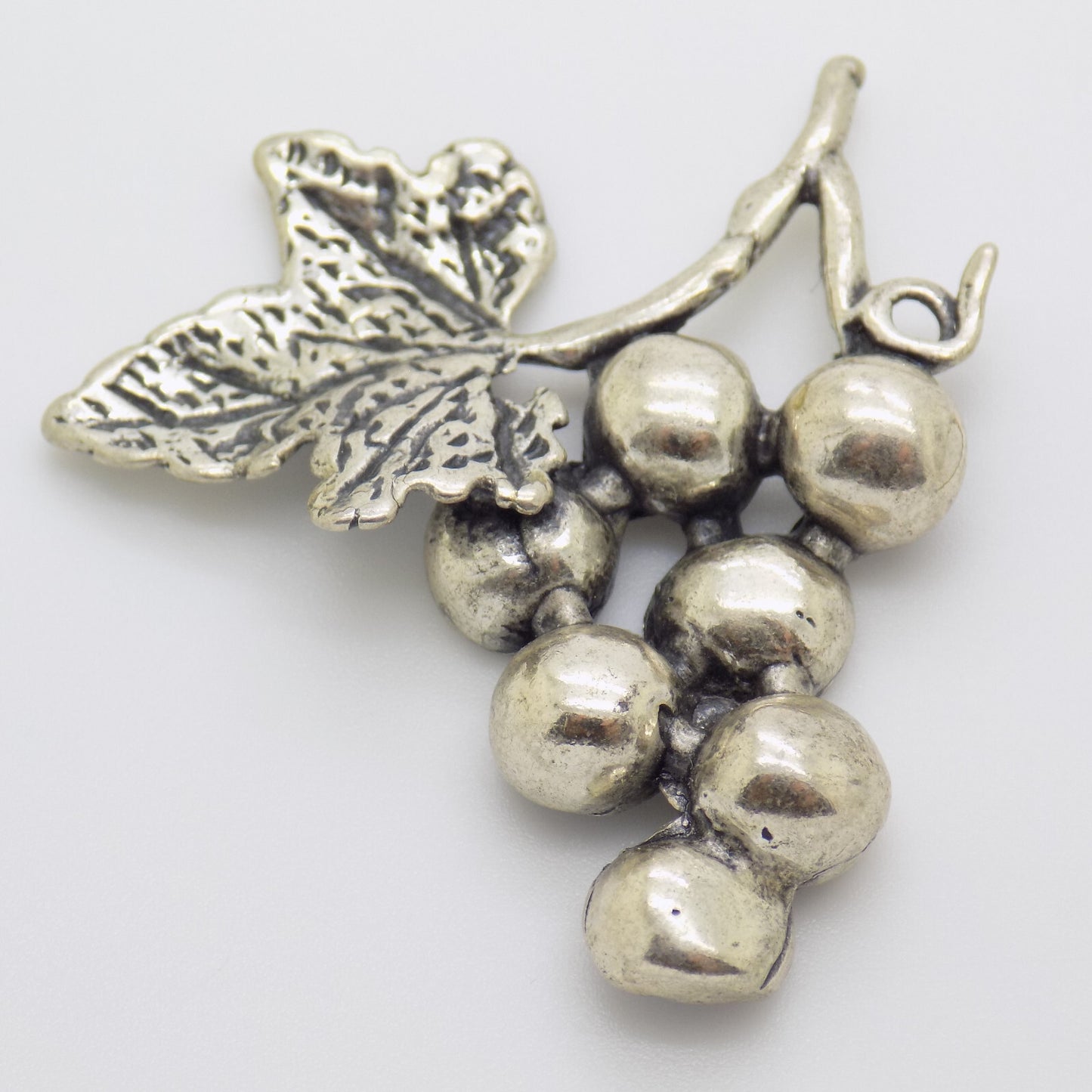 Vintage Italian Handmade Genuine Silver Grapes Flat Miniature Figurine